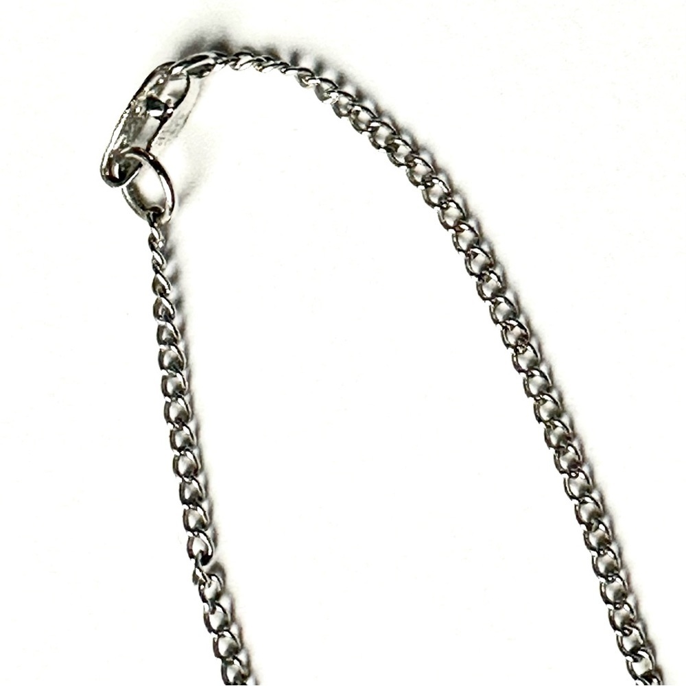 Onyx Silver Chain Necklace Bar & Heart Accents - Picture 6 of 6